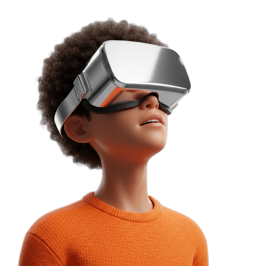 3D rendered woman with orange bob hair wearing white turtleneck